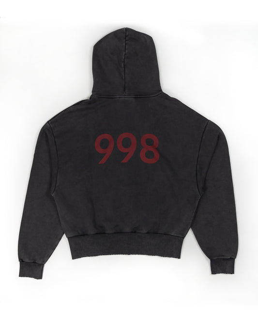 998 Hoodie | Washed black