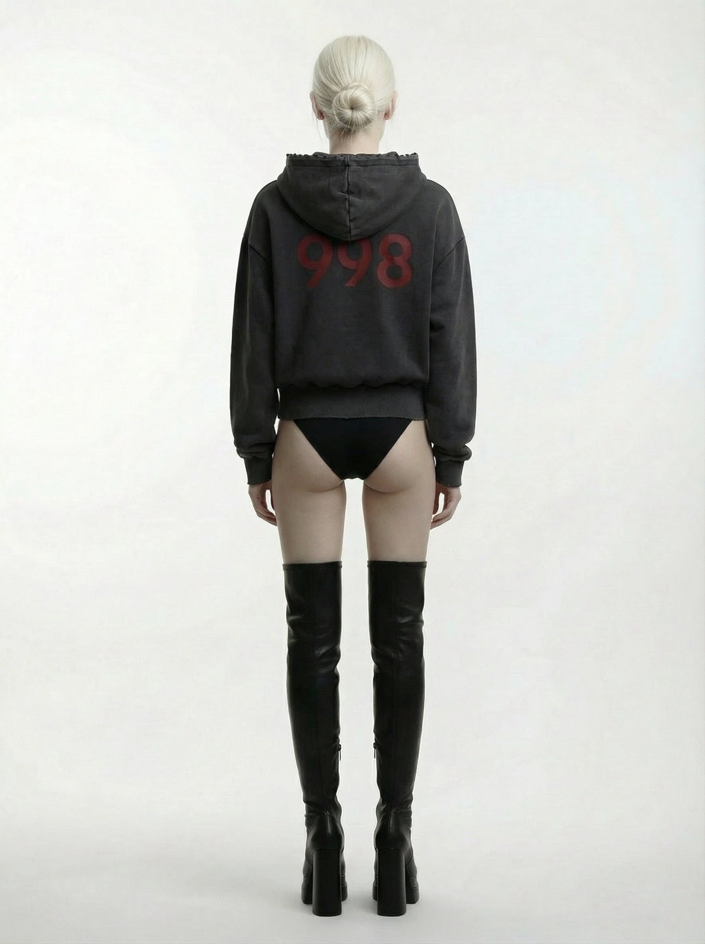 998 Hoodie | Washed black