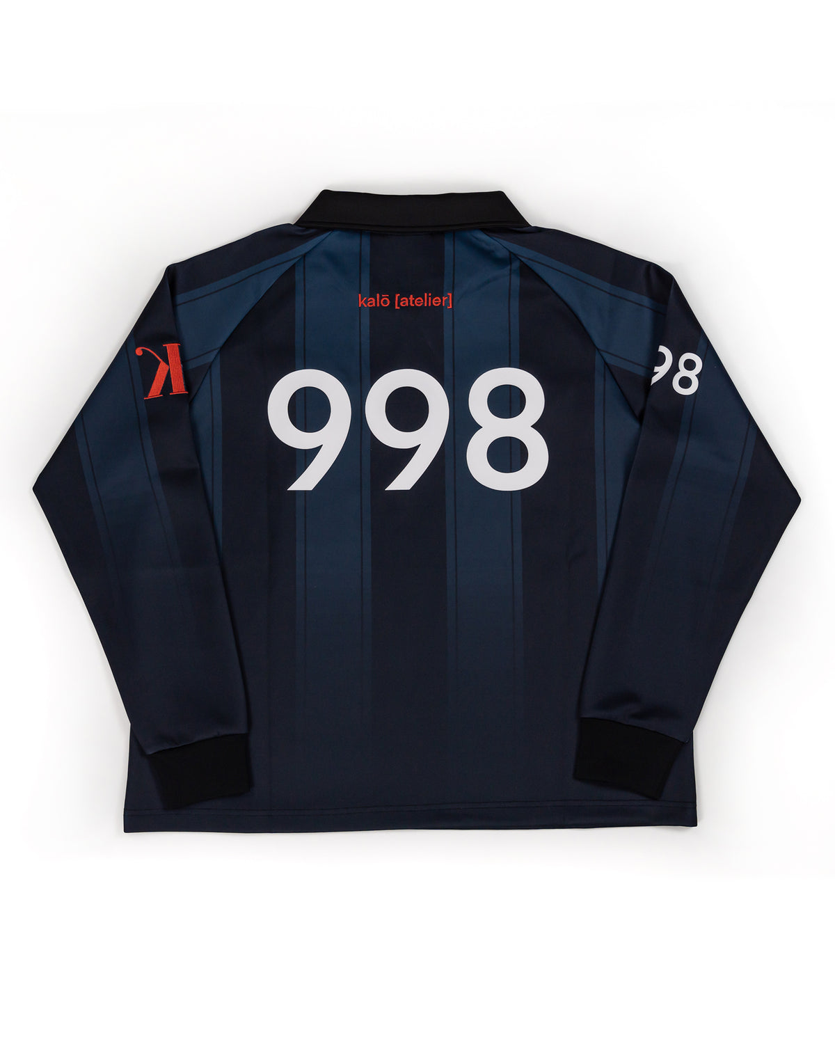 MAILLOT DE FOOTBALL À MANCHES LONGUES - NOIR ET BLEU MARINE