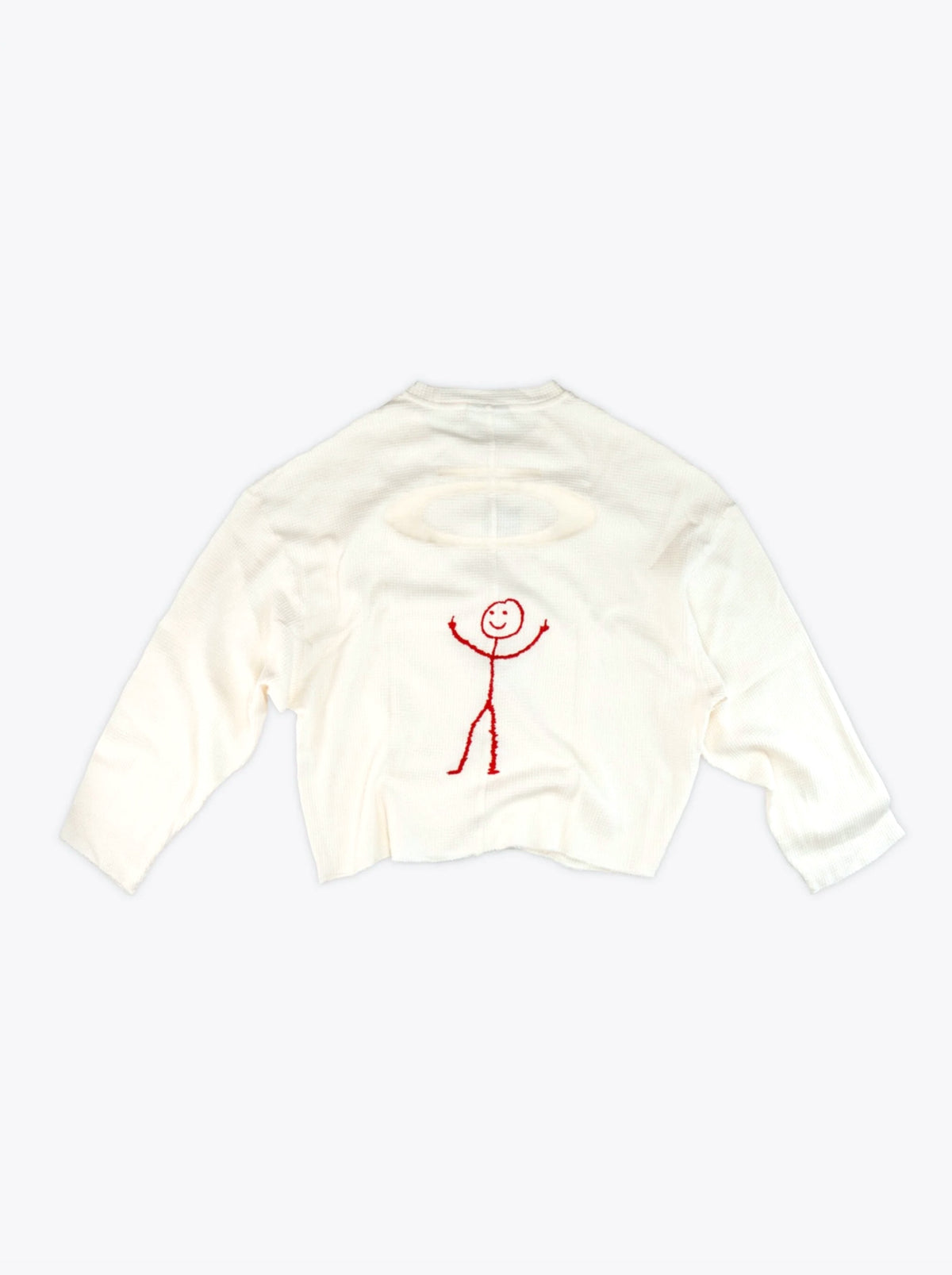 T-SHIRT MANCHES LONGUES MAILLE GAUFRÉE - BLANC
