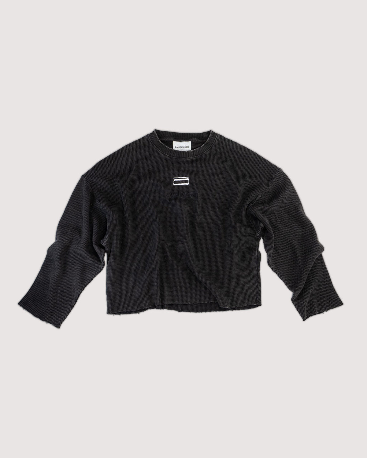 T-SHIRT MANCHES LONGUES MAILLE GAUFRÉE - NOIR