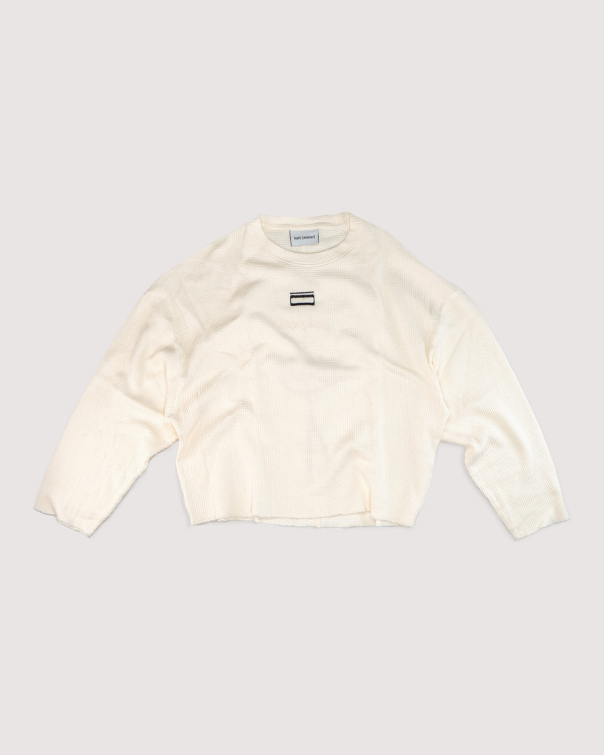 T-SHIRT MANCHES LONGUES MAILLE GAUFRÉE - BLANC