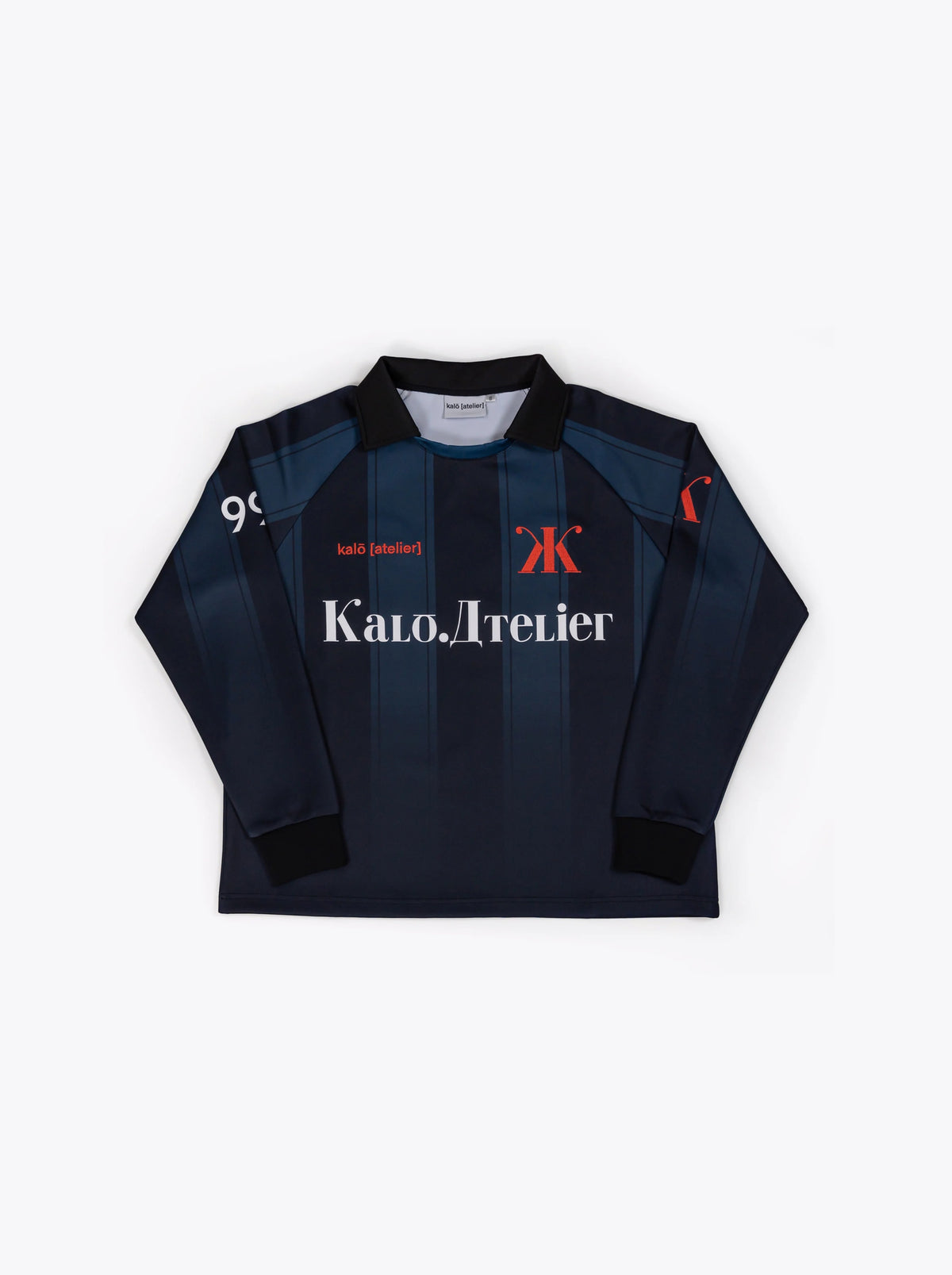 MAILLOT DE FOOTBALL À MANCHES LONGUES - NOIR ET BLEU MARINE