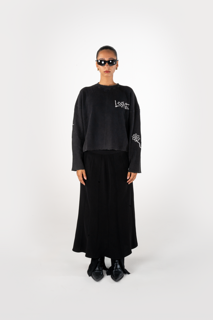 LONGSLEEVE CROP [003] BLACK