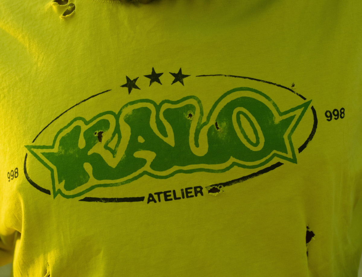 T-SHIRT HOMME CROPPED - JAUNE