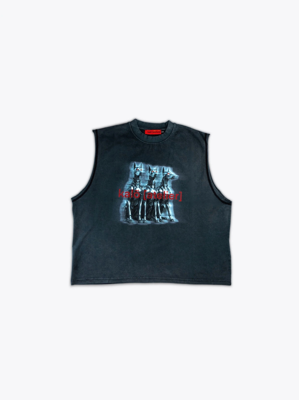 T-SHIRT SANS MANCHES - NOIR DÉLAVÉ