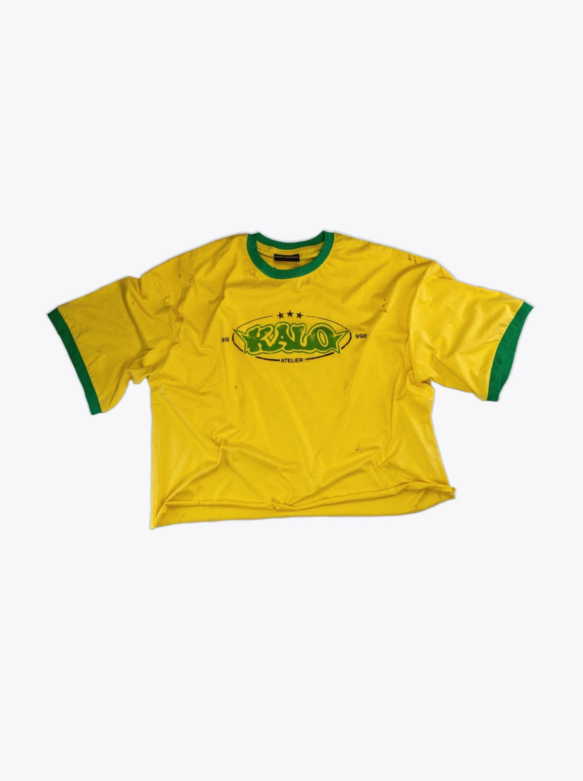 T-SHIRT HOMME CROPPED - JAUNE