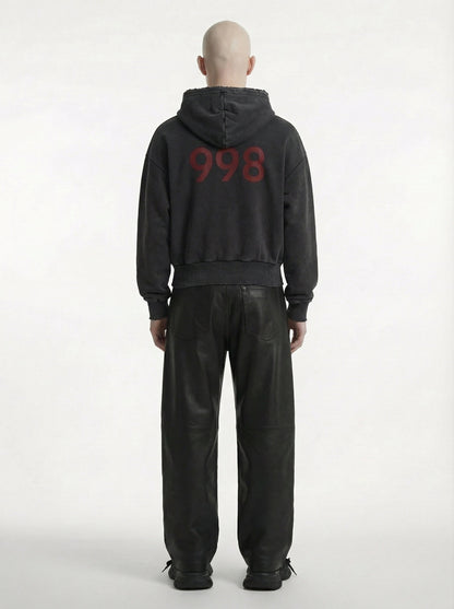 998 Hoodie | Washed black